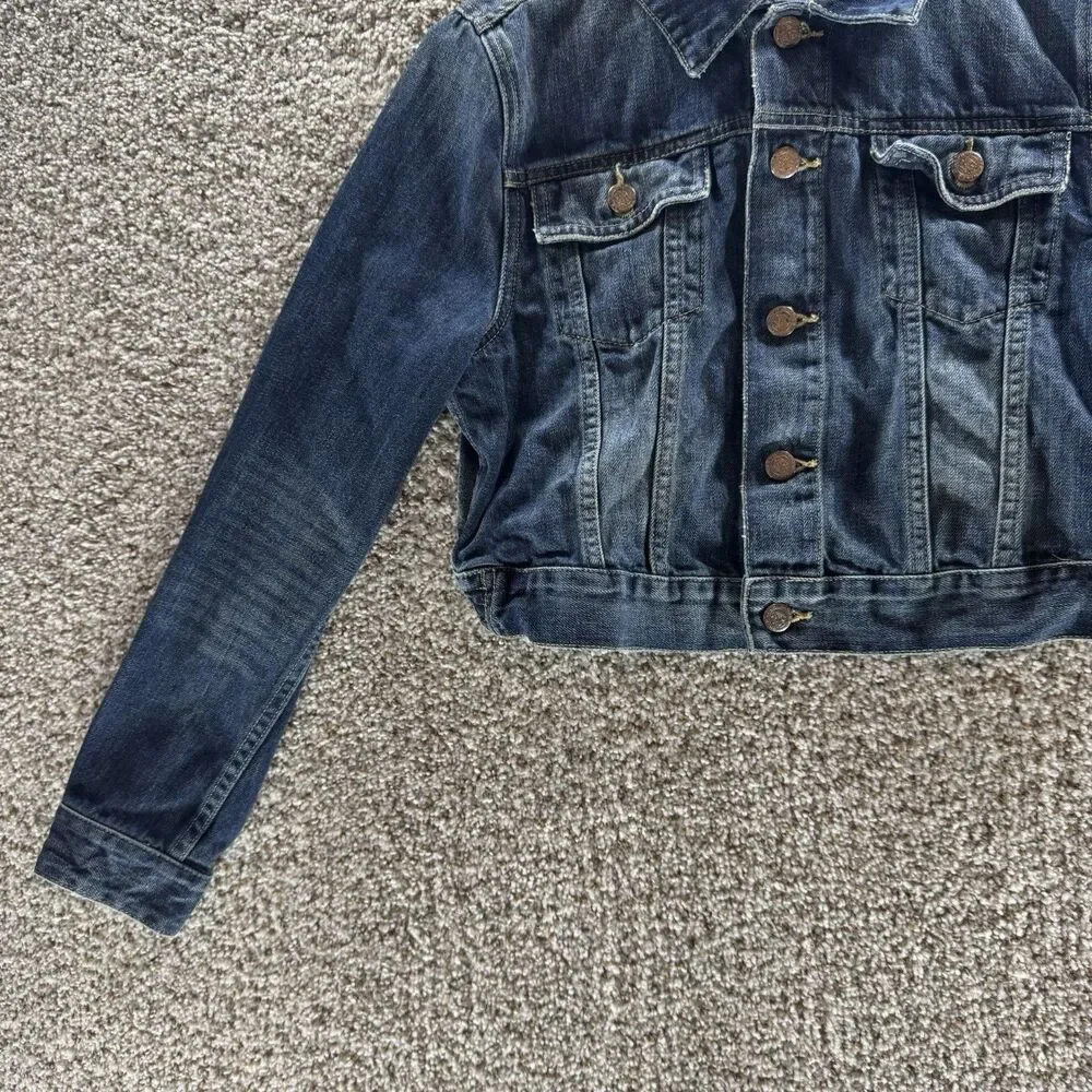 Polo Ralph Lauren Denim Jacket Girls 10 Blue Trucker Youth Cropped‎ Pockets Kids
